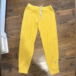 Mustard Yellow PJ Salvage thin sweatpants